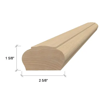 B handrail profile, rounded top with a decorative groove