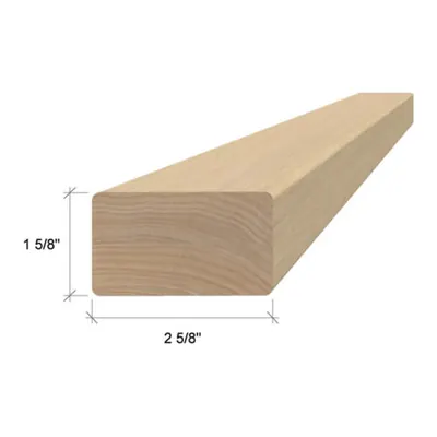 D handrail profile, plain rectangle with eased edges